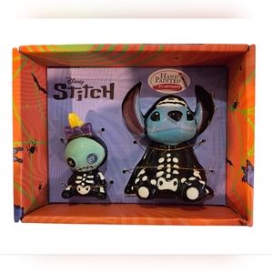 Disney Stitch Skeleton Salt & Pepper Shakers - Black and Blue NEW